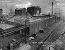 Toward fermentation buildings, elevator,
sulfuric acid plant, Parliament Street (right)