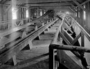 Interior of top of elevator showing the tripper